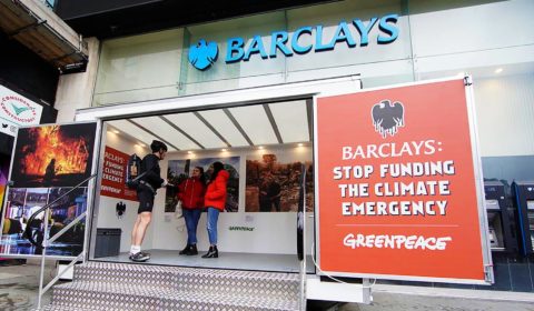 Greenpeace activists ‘shut down’ almost 100 Barclays branches around the UK