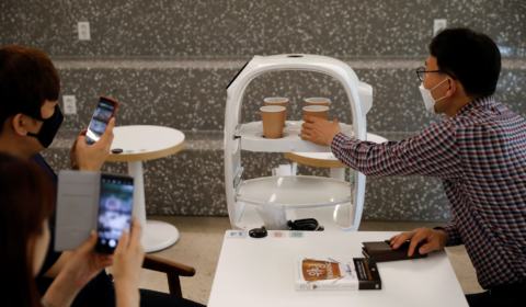 Robot baristas help customers social distance in South Korea