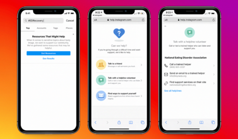 Instagram’s support initative for National Eating Disorders Awareness Week
