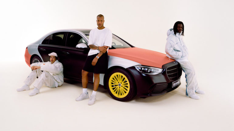 Heron Preston meets Mercedes Benz for upcycled streetwear collection