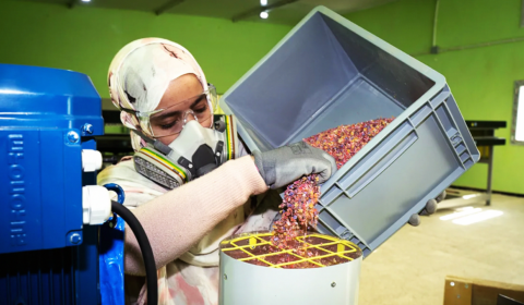 The refugee camp recycling plastic waste into furniture