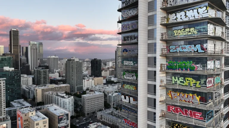 Why did LA’s graffiti artists target these downtown luxury apartments?