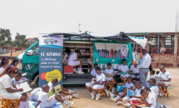 A mobile library provides youth learning during DRC conflict