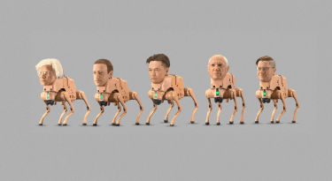 Beeple’s ‘Regular Animals’ turns billionaires into terrifying robot dogs