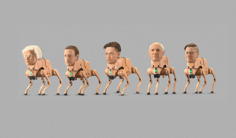 Beeple’s ‘Regular Animals’ turns billionaires into terrifying robot dogs