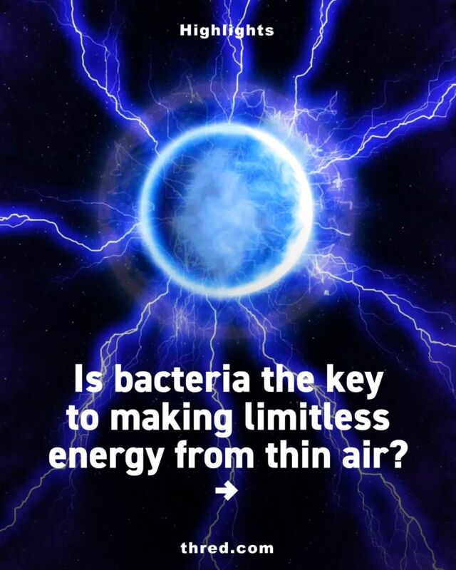 As the world continues to negligently burn through fossil fuels, science is frantically searching for sustainable ways to power civilisation. Far-fetched as it may sound, we could generate limitless energy from thin air, literally.

Follow for more like this and check out the full article at thred.com

#bacteria #science #tech #sustainability #sustainable #renewableenergy #renewable #energy
