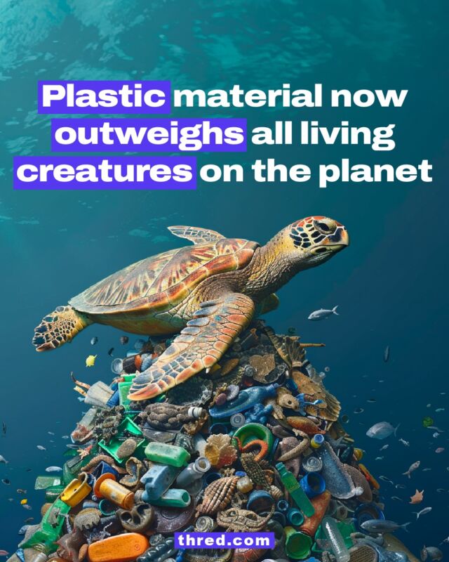 Most plastics take between 20-500 years to break down.

The amount of plastic waste produced by humans in the last 70 years now weighs more than all living land and sea creatures on Earth.

Visit Thred.com to learn tips on how to cut down on plastic use.

#plastic #pollution #earth #netzero #recycle #planet