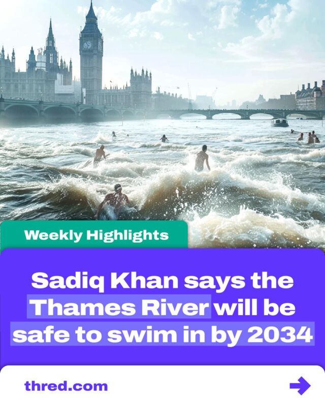 The Mayor of London has announced a decade-long plan to clean up the Thames River in hopes that city-dwellers will one day safely swim in its waters.
 
To find out more, check out the full article at thred.com  #london #thames #riverthames #sadiqkha