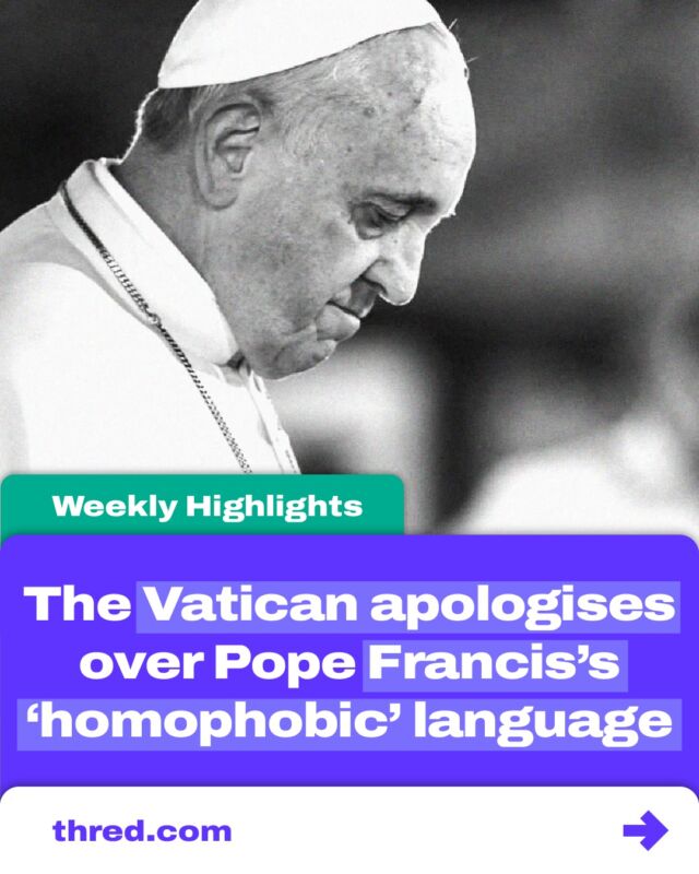 The Pope reportedly used a slur during a conversation about gay men. The internet’s response has once again reckoned with the archaic structure of religious institutions. 

To find out more, check out the full article at thred.com

#pope #thevatican #homophobic #socialchange #genz