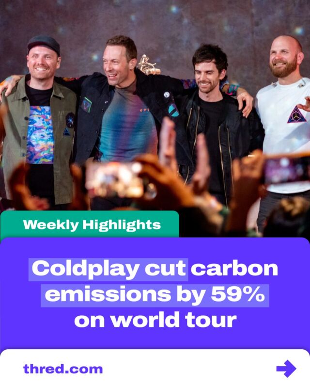 🌍✨ Coldplay is setting a new standard for eco-friendly tours! They've cut carbon emissions by 59% on their latest world tour, using solar installations, power bikes, and even a kinetic dance floor that generates energy! Plus, they’ve planted 7 million trees, reduced air travel, and ensured sustainable merch. 🎸🌳

Read more at thred.com

#EcoFriendly #Sustainability #Coldplay #MusicOfTheSpheresTour
