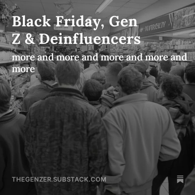 So…did you guys buy anything in the sale? #blackfriday #sale #cybermonday #genz #influencer #marketing

Read more at The Gen Zer on Substack. Link in bio.