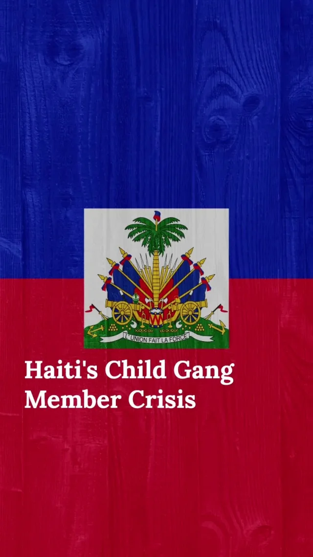 Did you know up to 50% of Haiti's gang members are children? With no schools or jobs, young Haitians are drawn to gangs for survival. Let's discuss solutions.