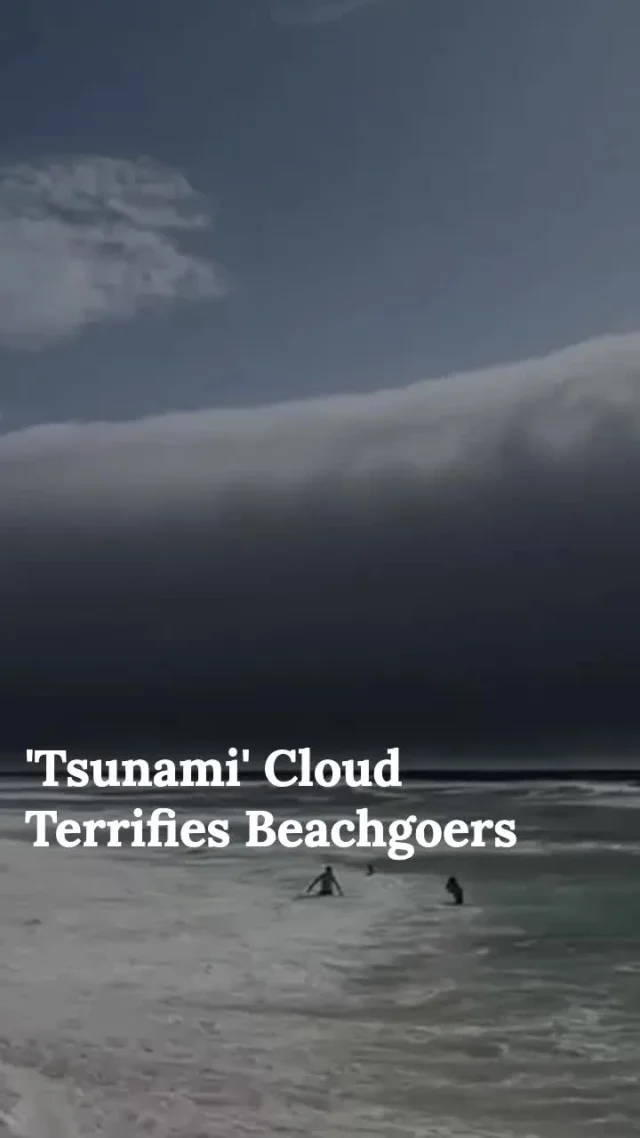 Ever seen a cloud that looks like a massive tidal wave? 🌊 Witness the rare Arcus cloud phenomenon that had beachgoers in Portugal running for cover!