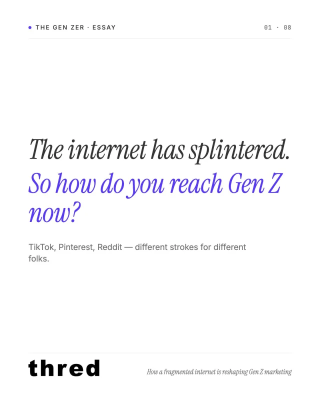 Marketing to Gen Z is no longer about shouting across every platform.

Is community now more valuable than reach?

Find out more on our Substack, The Gen Zer. Link in bio.