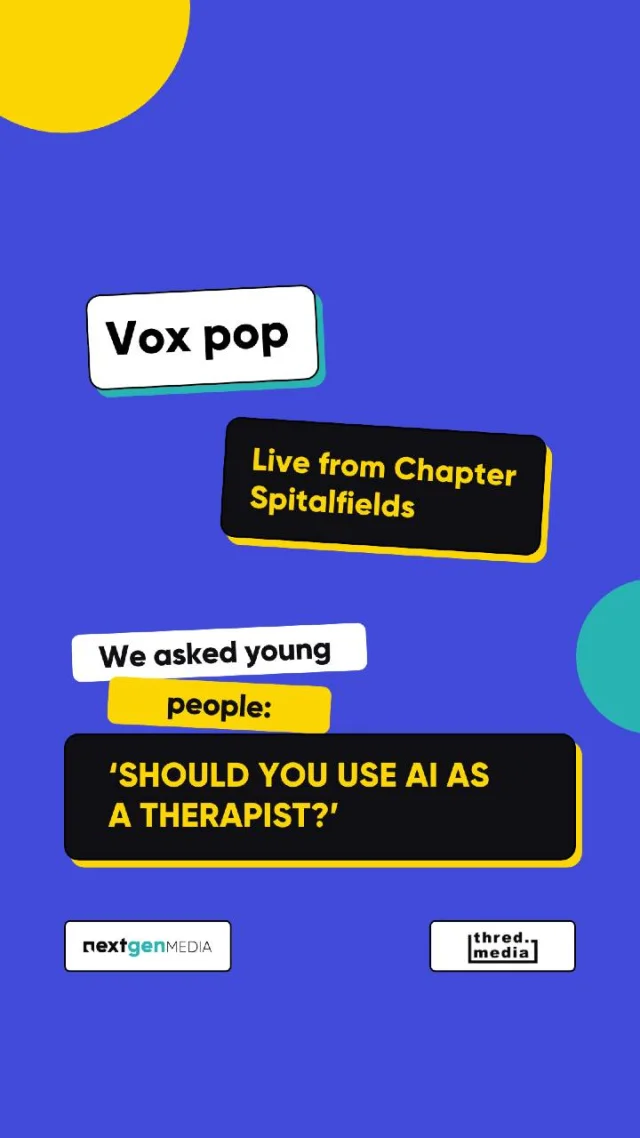 The final interview in our project with @nextgenmediaooh is here. With the rise of AI therapists we wanted to know how Gen Z really feel about confiding in AI.

Special thanks and shout out to Next Gen Media for making this happen!